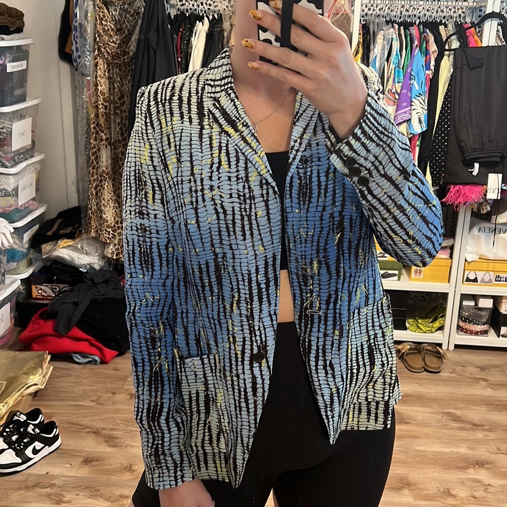 Reiss Silk Printed Blazer Jacket - Picture 8 of 13